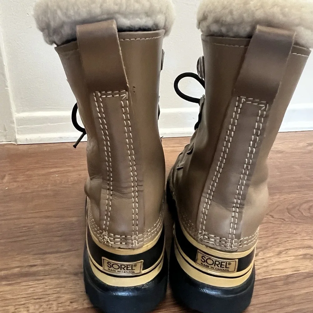 Sorel Caribou Vintage Kaufman Canada Men's Size Brown Leather Insulated Boots